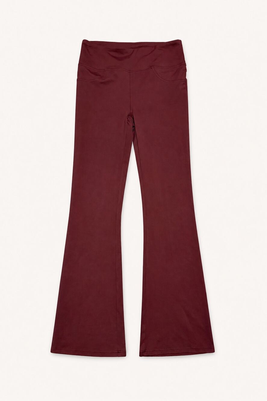 Halara Women’s Burgundy High Rise Flare Pants Size M Regular Stretch